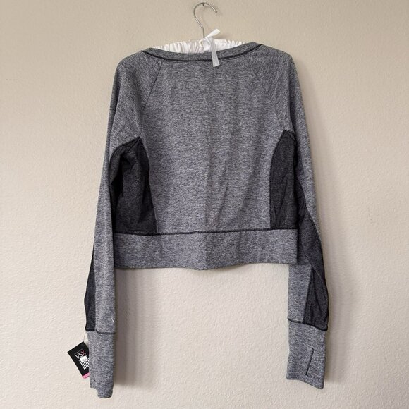 Victoria’s Secret Sport Cropped Workout Top Gray Size Large Netted - Picture 8 of 9